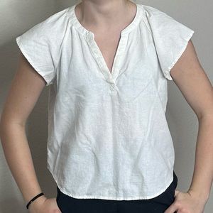 Universal Thread Flutter Short Sleeve Blouse - White - XS